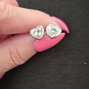 Heart-Shaped Silver Earrings
